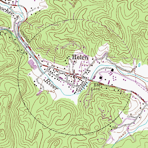 Topographic Map of Helen, GA