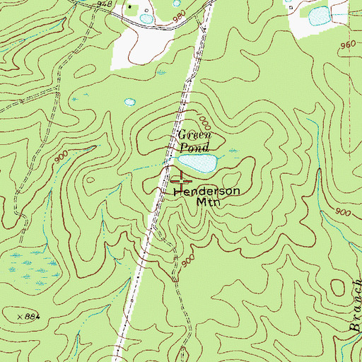 Topographic Map of Henderson Mountain, GA