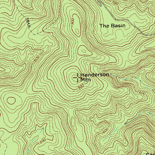 Topographic Map of Henderson Mountain, GA