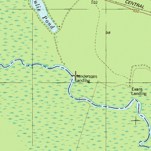 Topographic Map of Hendersons Landing, GA