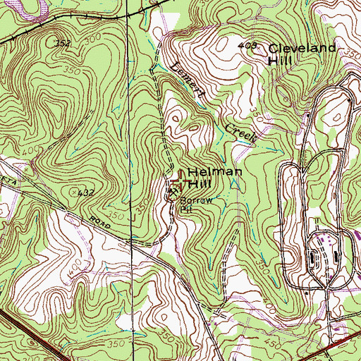 Topographic Map of Herman Hill, GA