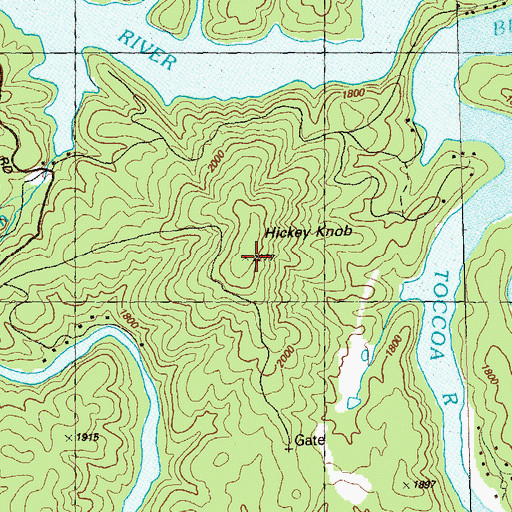 Topographic Map of Hickey Knob, GA