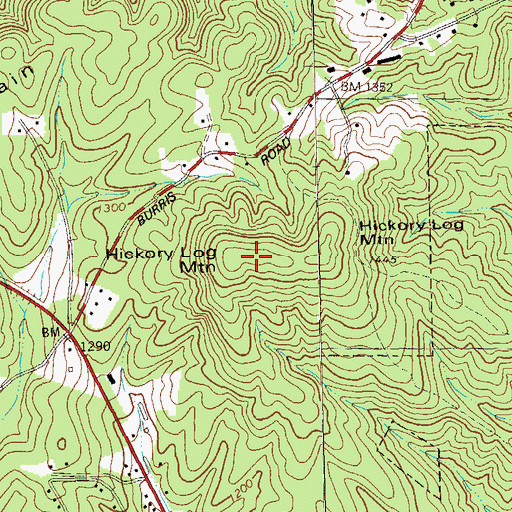 Topographic Map of Hickory Log Mountain, GA