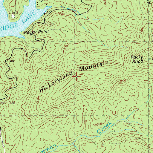 Topographic Map of Hickoryland Mountain, GA