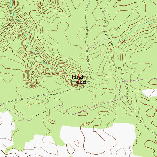 Topographic Map of High Head, GA