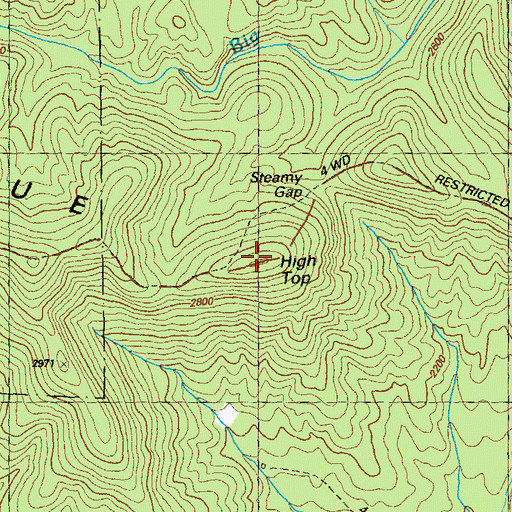 Topographic Map of High Top, GA
