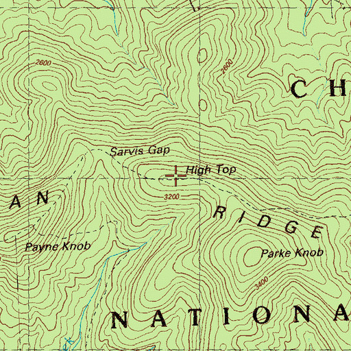 Topographic Map of High Top, GA