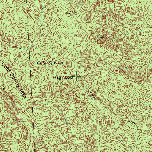 Topographic Map of Hightop, GA