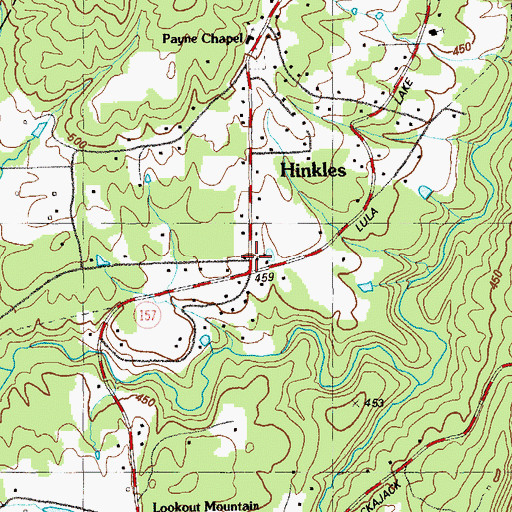 Topographic Map of Hinkles, GA