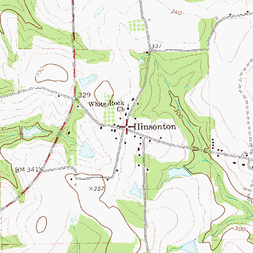 Topographic Map of Hinsonton, GA
