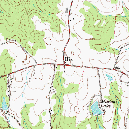 Topographic Map of Hix, GA