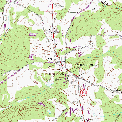 Topographic Map of Holbrook, GA