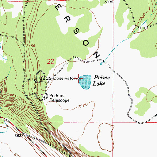 Topographic Map of Prime Lake, AZ