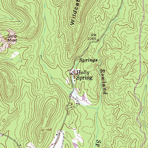 Topographic Map of Holly Spring, GA