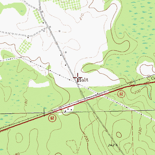 Topographic Map of Holt, GA