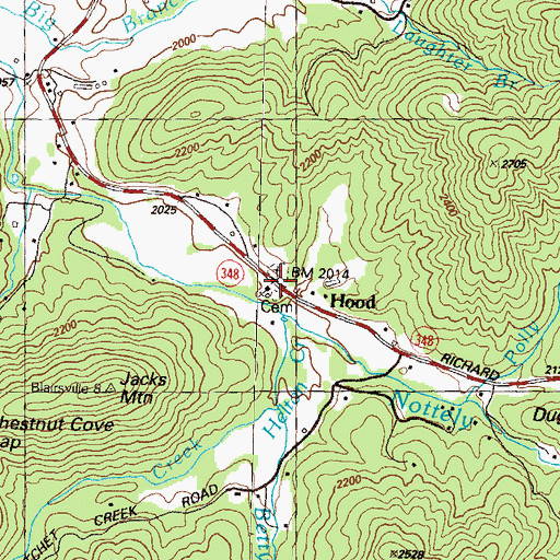 Topographic Map of Hood, GA