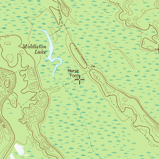 Topographic Map of Horse Ford, GA