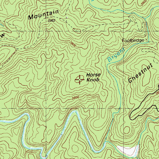 Topographic Map of Horse Knob, GA