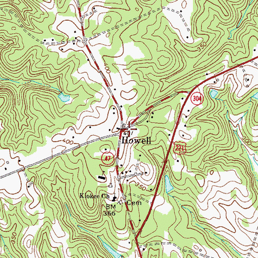 Topographic Map of Howell, GA