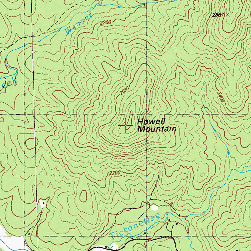 Topographic Map of Howell Mountain, GA