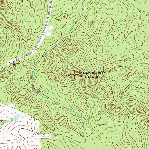 Topographic Map of Huckleberry Pinnacle, GA