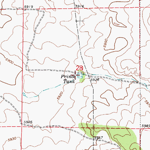 Topographic Map of Prince Tank, AZ