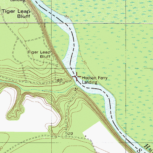 Topographic Map of Hudson Ferry Landing, GA