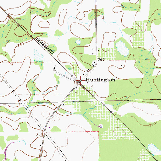Topographic Map of Huntington, GA