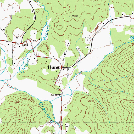 Topographic Map of Hurst, GA