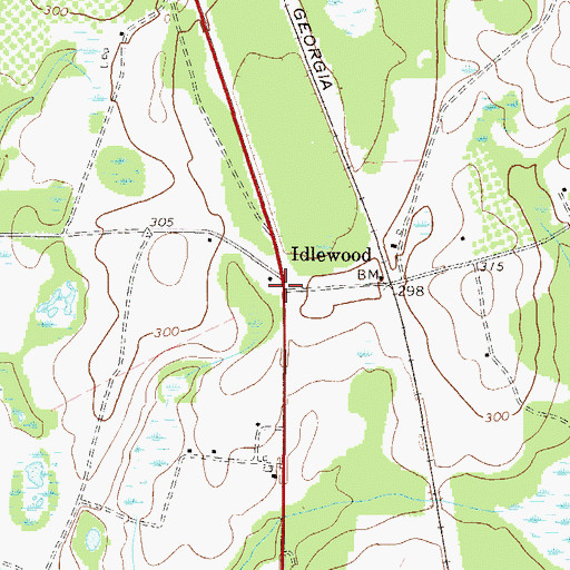 Topographic Map of Idlewood, GA