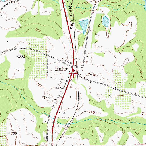 Topographic Map of Imlac, GA