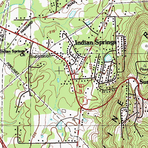 Topographic Map of Indian Springs, GA