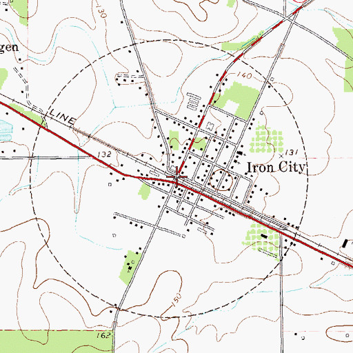 Topographic Map of Iron City, GA