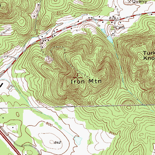 Topographic Map of Iron Mountain, GA