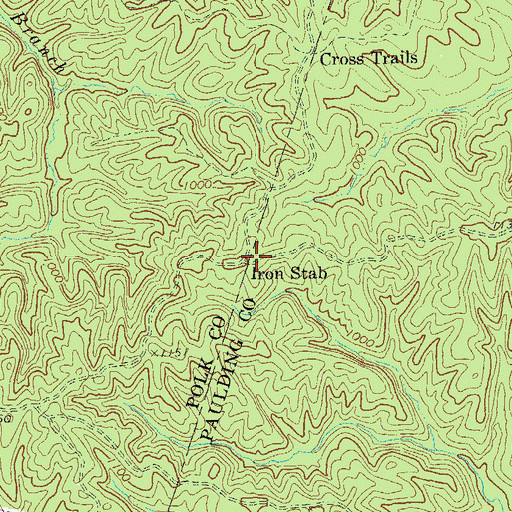 Topographic Map of Iron Stab, GA