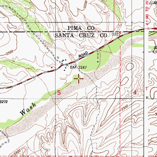 Topographic Map of Proctor Wash, AZ