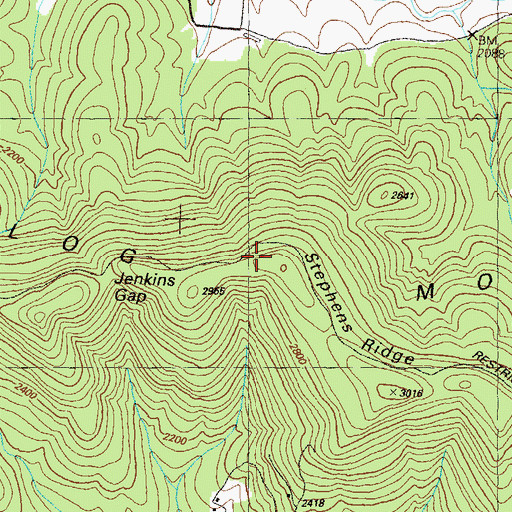 Topographic Map of Ivylog Mountain, GA