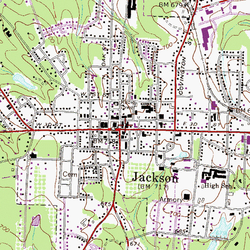Topographic Map of Jackson, GA