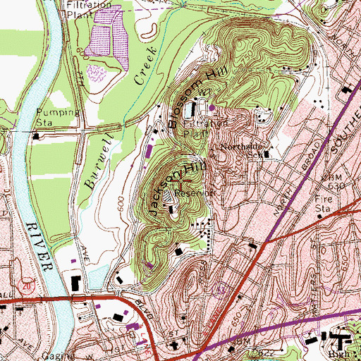 Topographic Map of Jackson Hill, GA