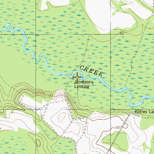 Topographic Map of Jacobsons Landing, GA