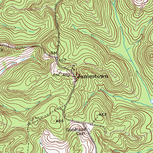 Topographic Map of Jamestown, GA