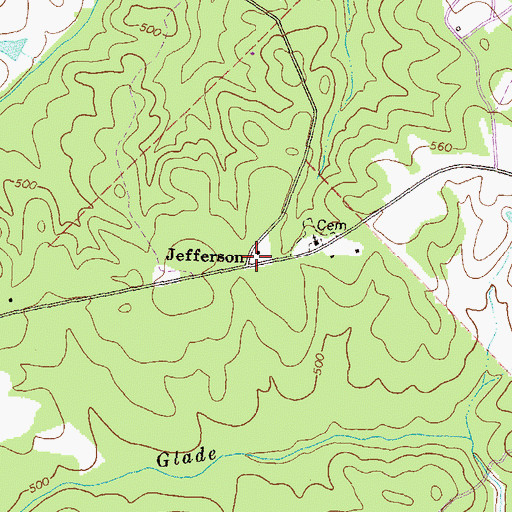 Topographic Map of Jefferson, GA