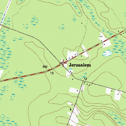 Topographic Map of Jerusalem, GA