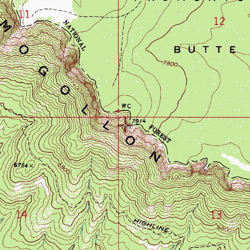 Topographic Map of Promontory Butte, AZ