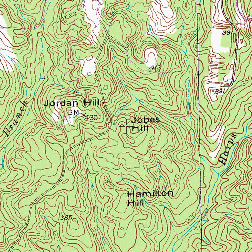 Topographic Map of Jobes Hill, GA