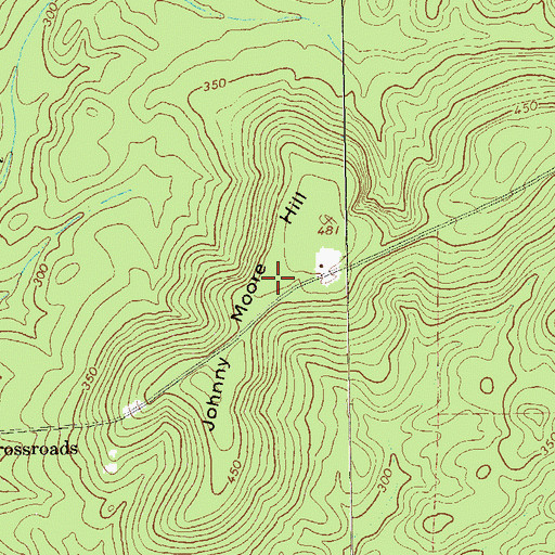 Topographic Map of Johnny Moore Hill, GA