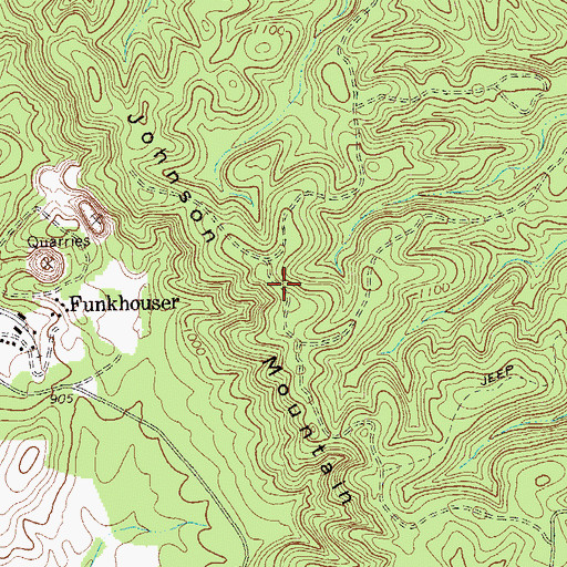 Topographic Map of Johnson Mountain, GA