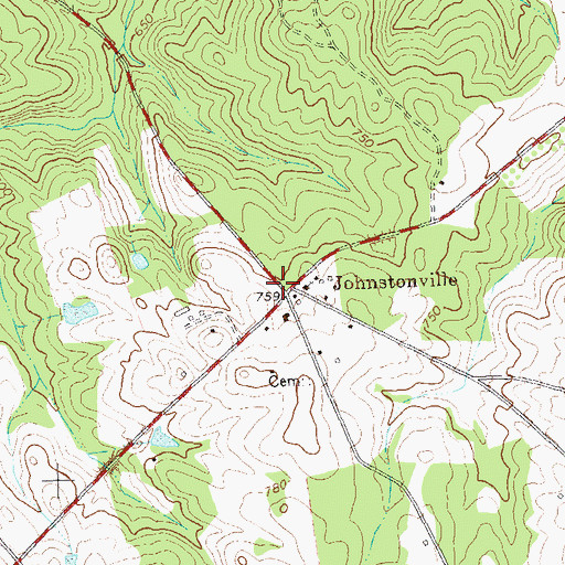 Topographic Map of Johnstonville, GA
