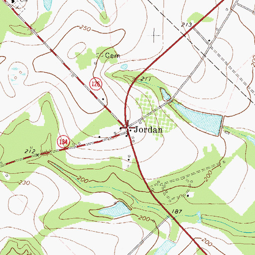 Topographic Map of Jordan, GA