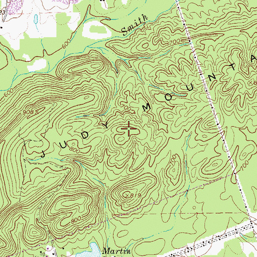 Topographic Map of Judy Mountain, GA